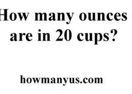 How many ounces are in 20 cups? Best Answer 2024